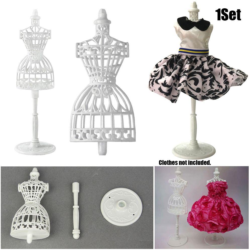 Girls Gift Dollhouse Accessories White Display Rack Doll Mannequin Holders Model Holder Stand