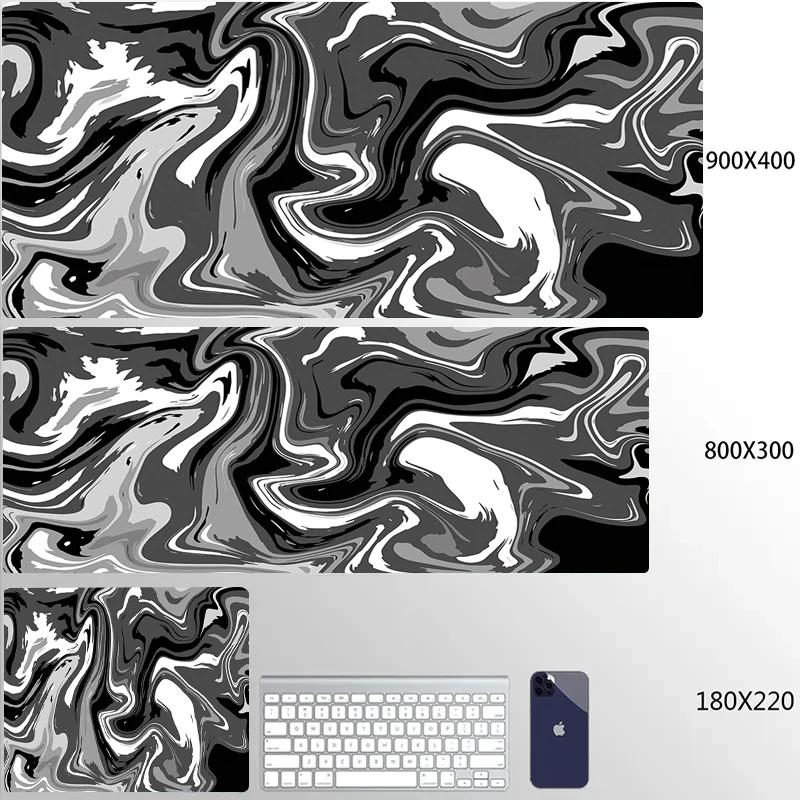 Синий Большой Игровой Коврик для Мыши XXL Strata Liquid Deskmat Нескользящий Резиновый Игровой Коврик для Мыши Компьютерные Коврики для Клавиатуры Большой Мауспад Геймер