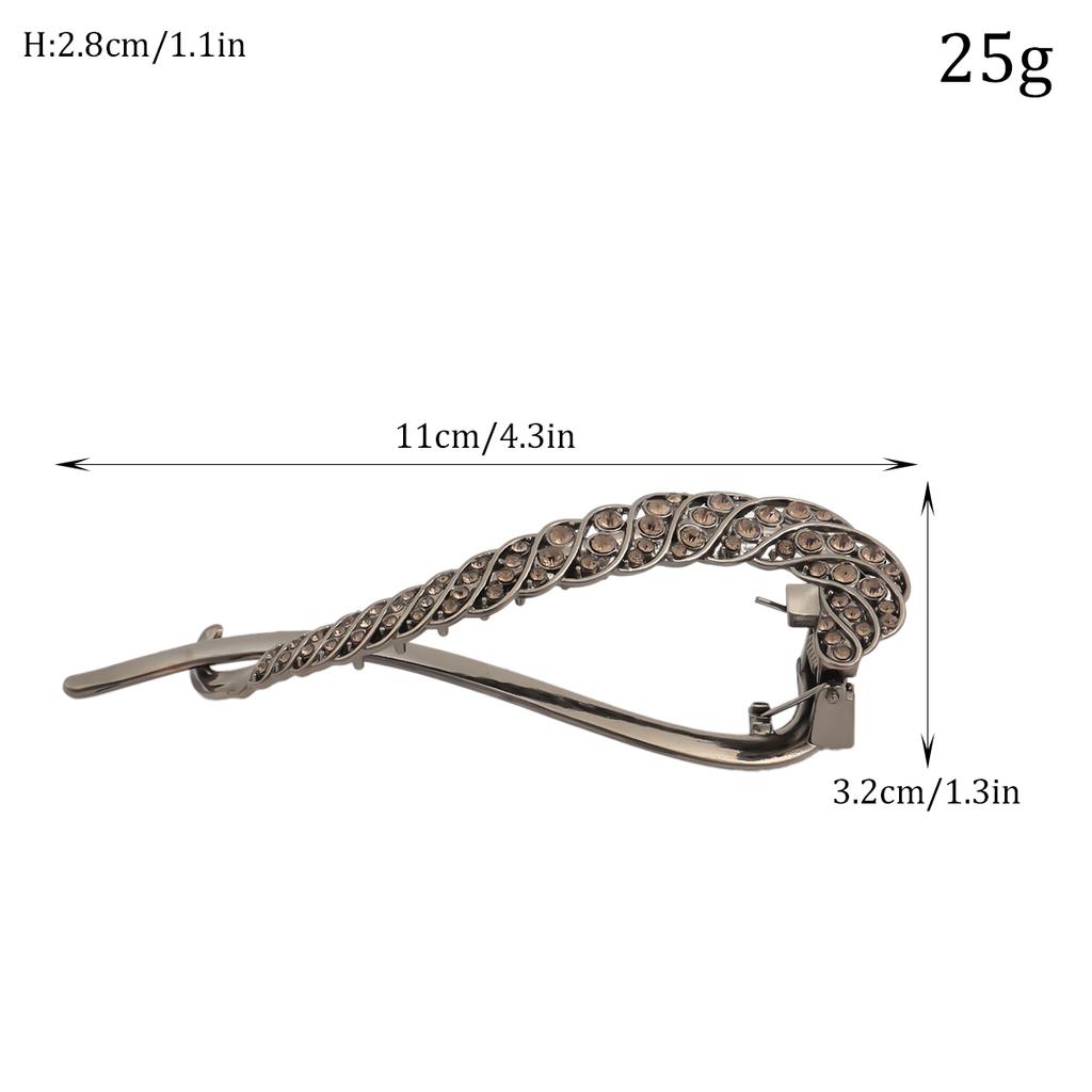 1/2pcsHigh-end Rhinestone Hairpin Hair Ornament, Female Twist Clip Hairpin, Temperament, Frog Buckle, Word Clip Headdress
