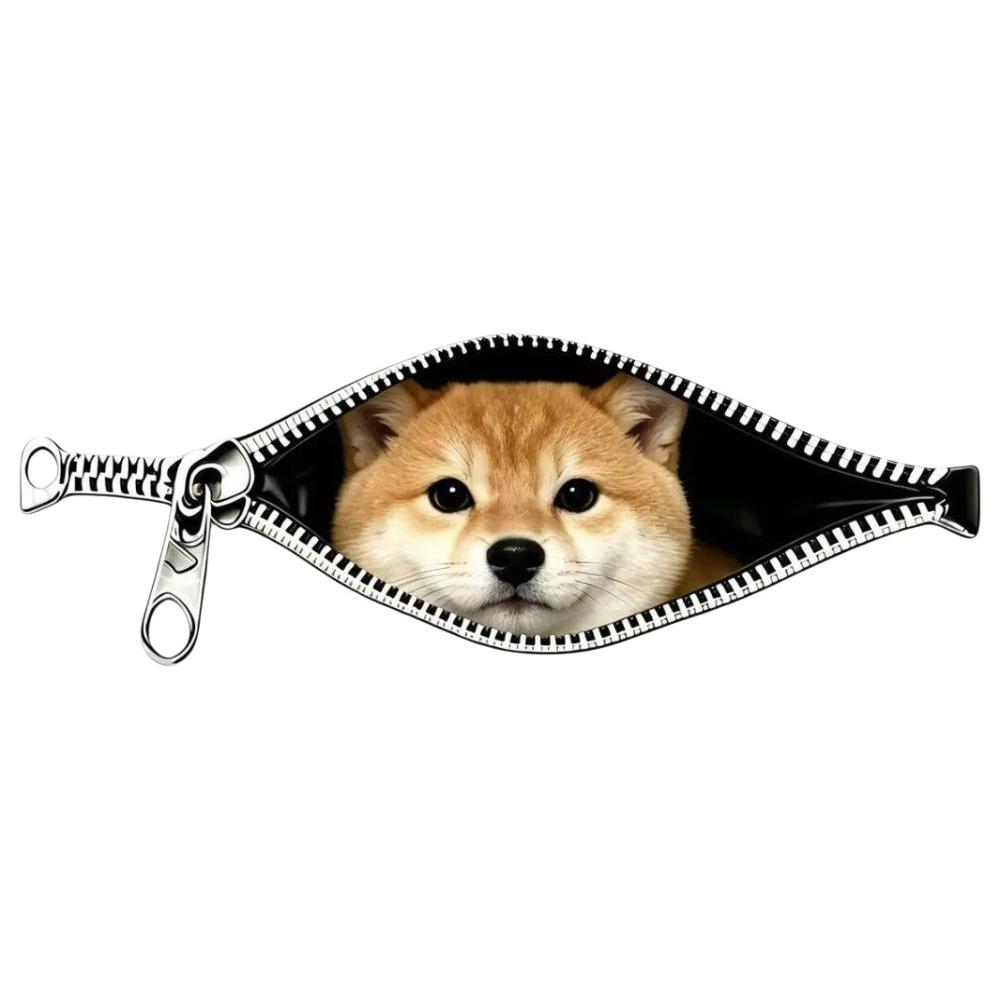 Waterproof Cat Car Sticker Zipper Design Car Window Glass Sticker Pet Lover Decoration