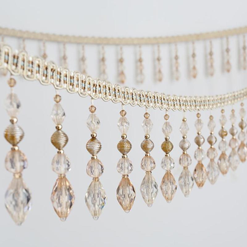 1/2/3M Шторы Отделка Кристалл Бусины Украшения Кружева Кисточки Аксессуары Подвеска Шар Тыквенные Бусины Декор Край Лента Обивка