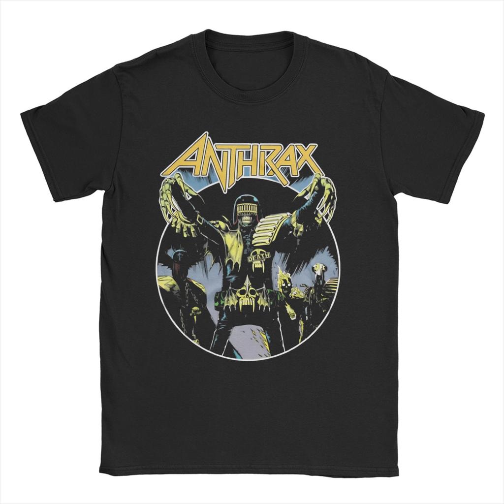 Anthrax Among The Living Mens T Shirt  Vintage Tee Shirt Short Sleeve Crew Neck TShirt Pure Cotton Summer Clothes