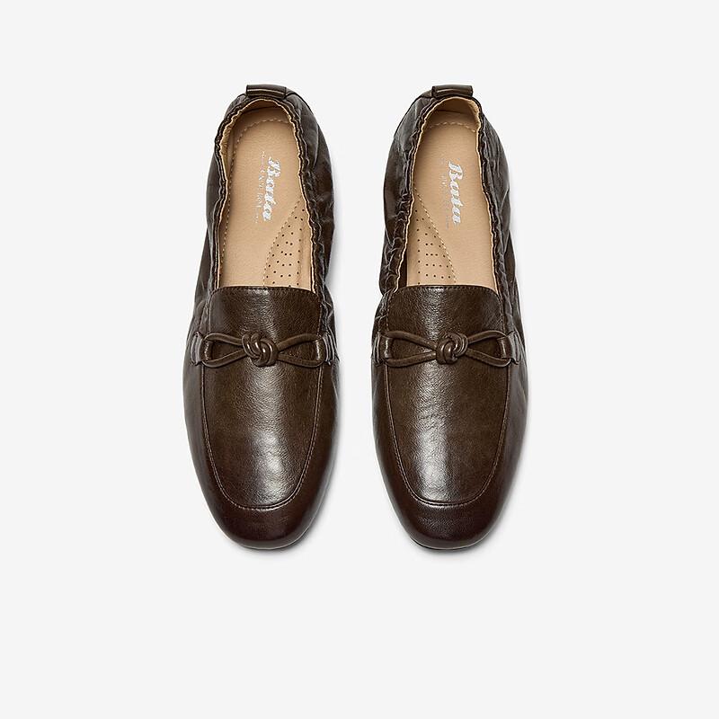 Женские мокасины Bata из овчины, мягкая подошва, без шнуровки