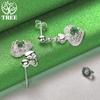 Classic 925 Sterling Silver AAA Cubic Zircon Heart Stud Earring Luxury Jewelry For Women Birthday Wedding Party Gift Accessories
