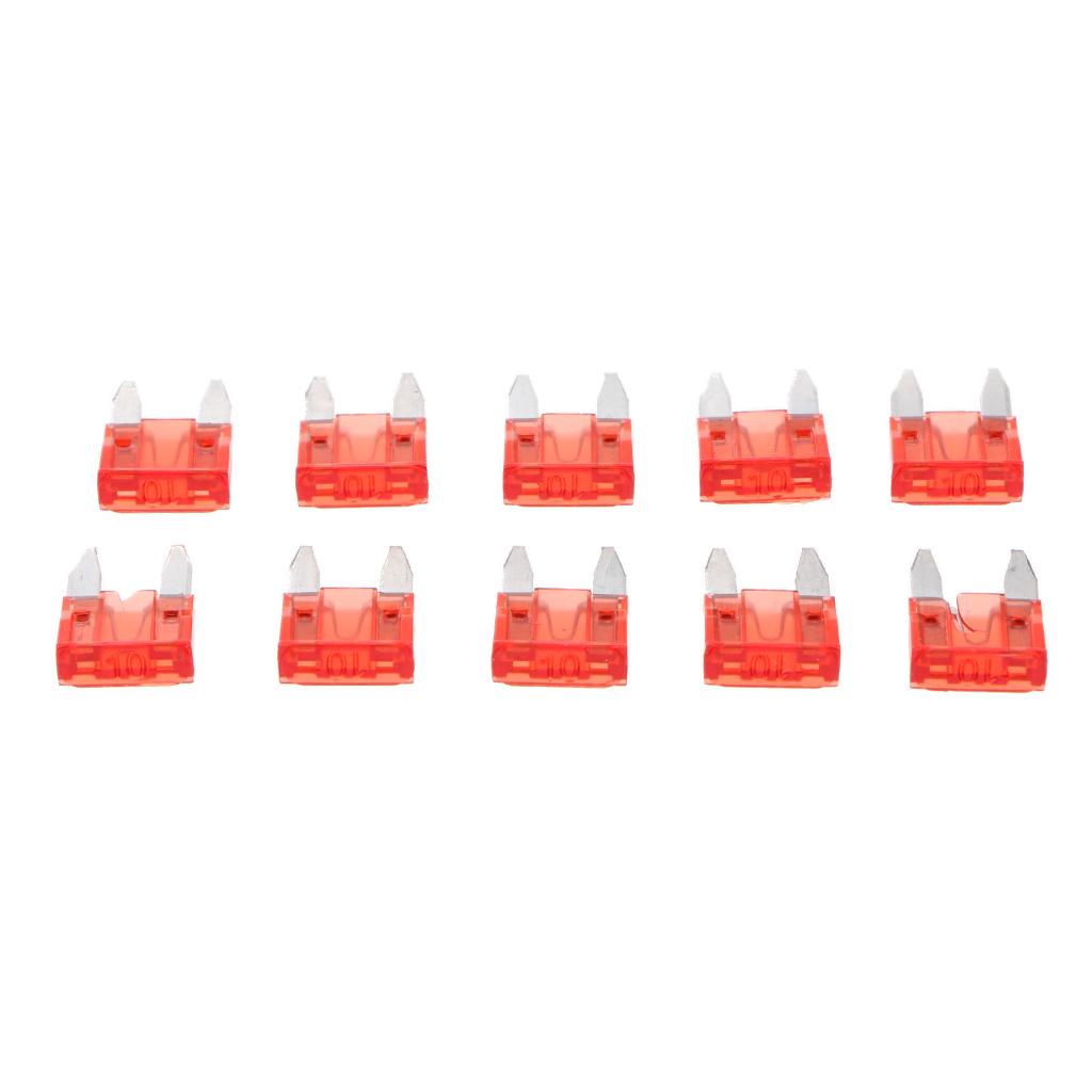 10 Pieces Mini 10A Blade Fuse Red for Auto Car Truck Replacement Fuse Holders1
