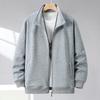 Men's Winter Stand-Up Collar Cardigan Coat - Simple, Fashionable, Long Sleeve