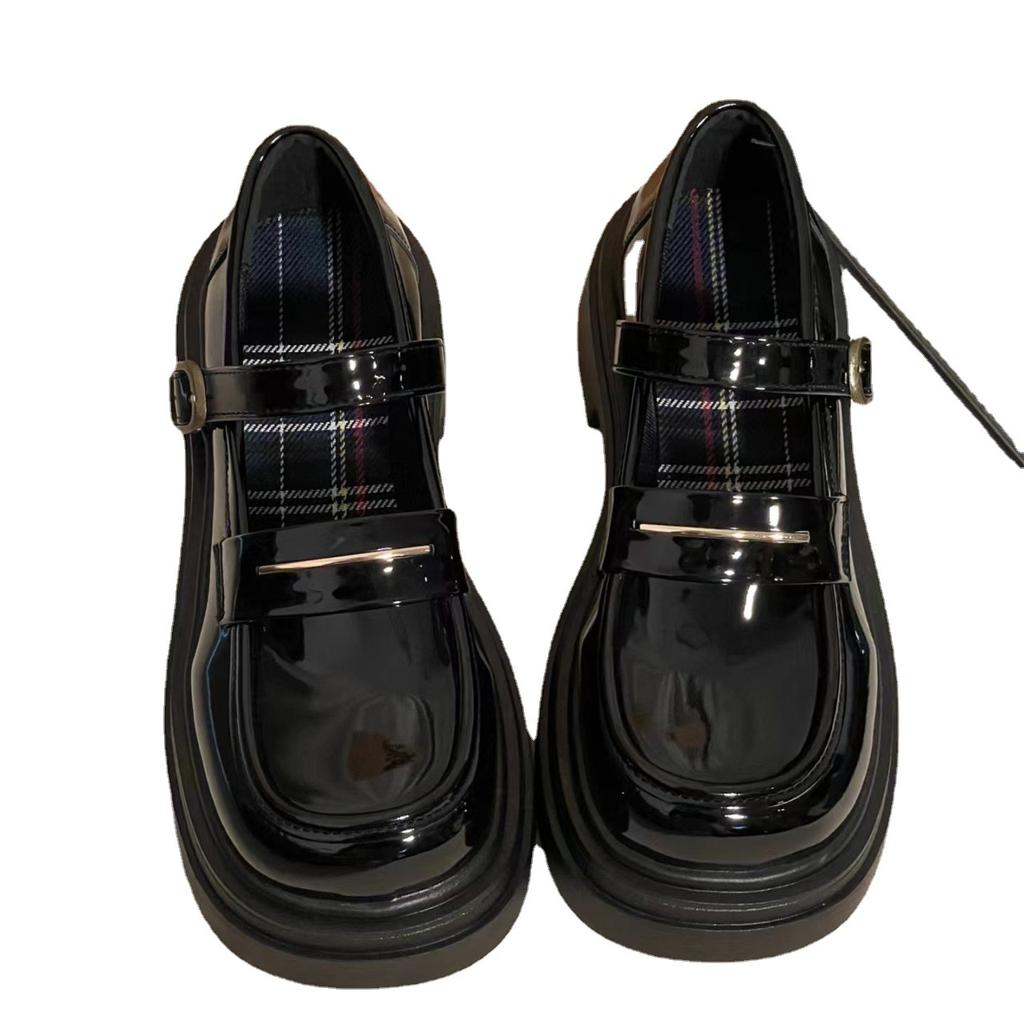 Black Versatile Thick Heel Platform Small Leather Shoes Women's New Spring and Autumn Jk Retro Mary Jane Shoes