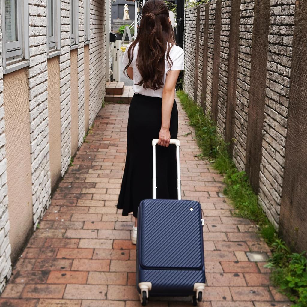 Suitcase S size 1 night 2 days 2 nights 3 days 34L Front pocket Caster stopper Carry case Carry bag Mine 54 cm Blue Clover [Hunt] carry-on 3.3kg