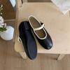 IPPEUM Retro Ballet Flats PU Leather Black Ballerinas Zapatos MujerVintage Mary Janes Shoes For Women