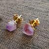 Rough Stone Purple Natural Amethyst Women Earrings Ear Studs Korean Style Amethyst Stud Earrings