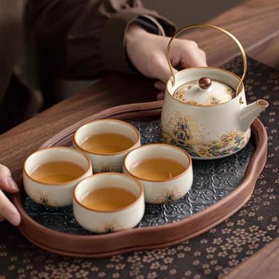 Керамический набор для кунг-фу чая из рудого фарфора Jiumuqing