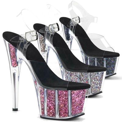 Сандалии на высоком каблуке 15 см, женские хрустальные туфли-стилеты для модных показов, элегантные летние сандалии с открытым носком, на каблуке, туфли для вечеринок