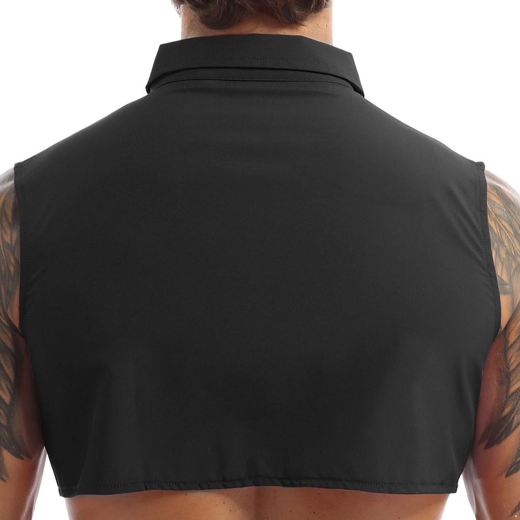 Mens Fashion Fake Collar Detachable Dickey Collar Solid Color Decorative Half Shirts False Collar