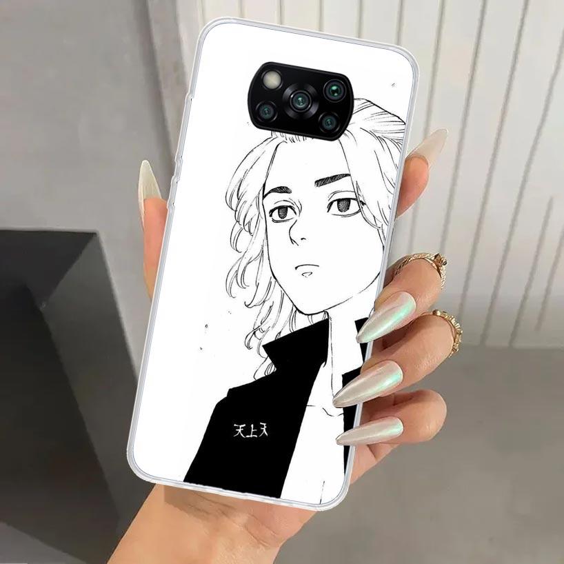Черный Аниме Чехол Tokyo Aevengers для Xiaomi Poco X5 X6 X7 Pro F7 Ultra M7 Redmi 15 15C 13 13C 12 12C 10 10A 10C 9 9A 9C 9T