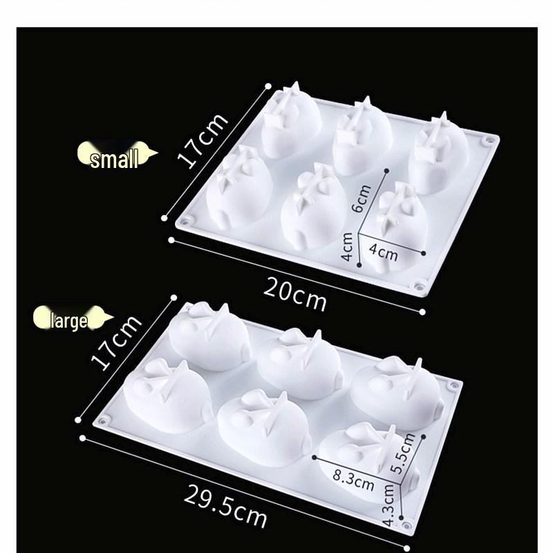 Силиконовая форма «Зайчик» на 6 ячеек для 3D-торта, мусса, пудинга и желе