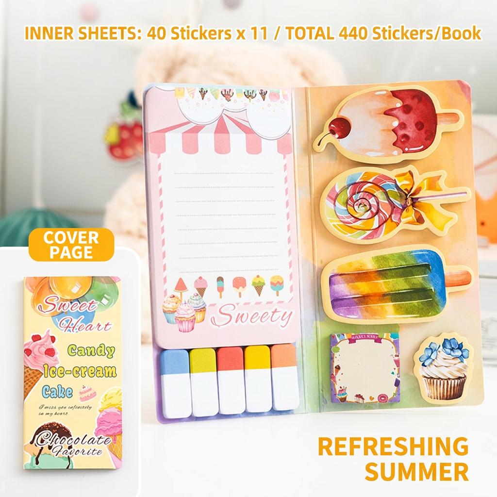 Scrapbooking Sticky Notes Cute Adhesive Stickers Journal Decoration Stickers Lovely Classification Marking Labels For Notes