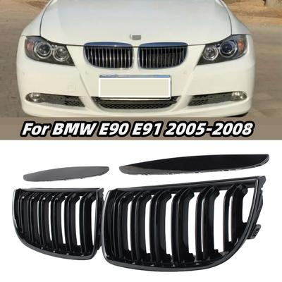 Пара блестящих черных решеток переднего бампера для BMW E90 E91 3 серии 323I 328I 335I 330I 325I 05-08 ABS Решетка Гоночная решетка