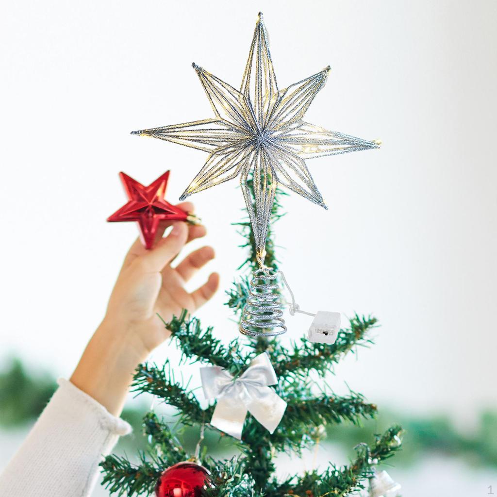 Верхушка рождественской елки Блестящая звезда Верхушка дерева с подсветкой Железное искусство