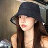 Ретро двухсторонняя джинсовая панама женская, демонстрирующая маленькое лицо, с высококлассным чувством, универсальная шляпа-ведро, осенне-зимняя шляпа