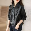 Classic Black PU Leather Jacket for Women Autumn