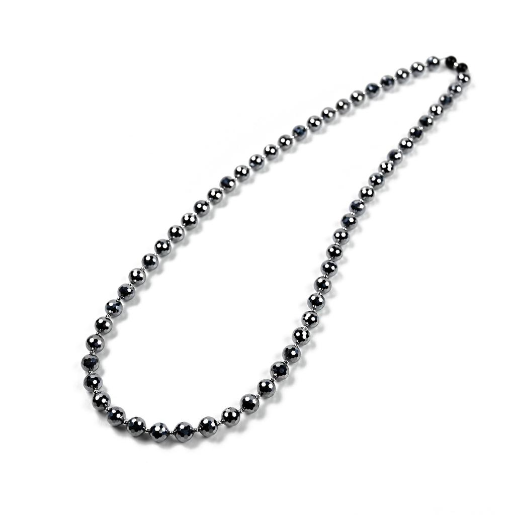 Jewelry Town Shosenkyo Terahertz Ore 8mm Bead 63cm Neck Mirror Power Stone [Eigado] Necklace, Circumference, Cut,