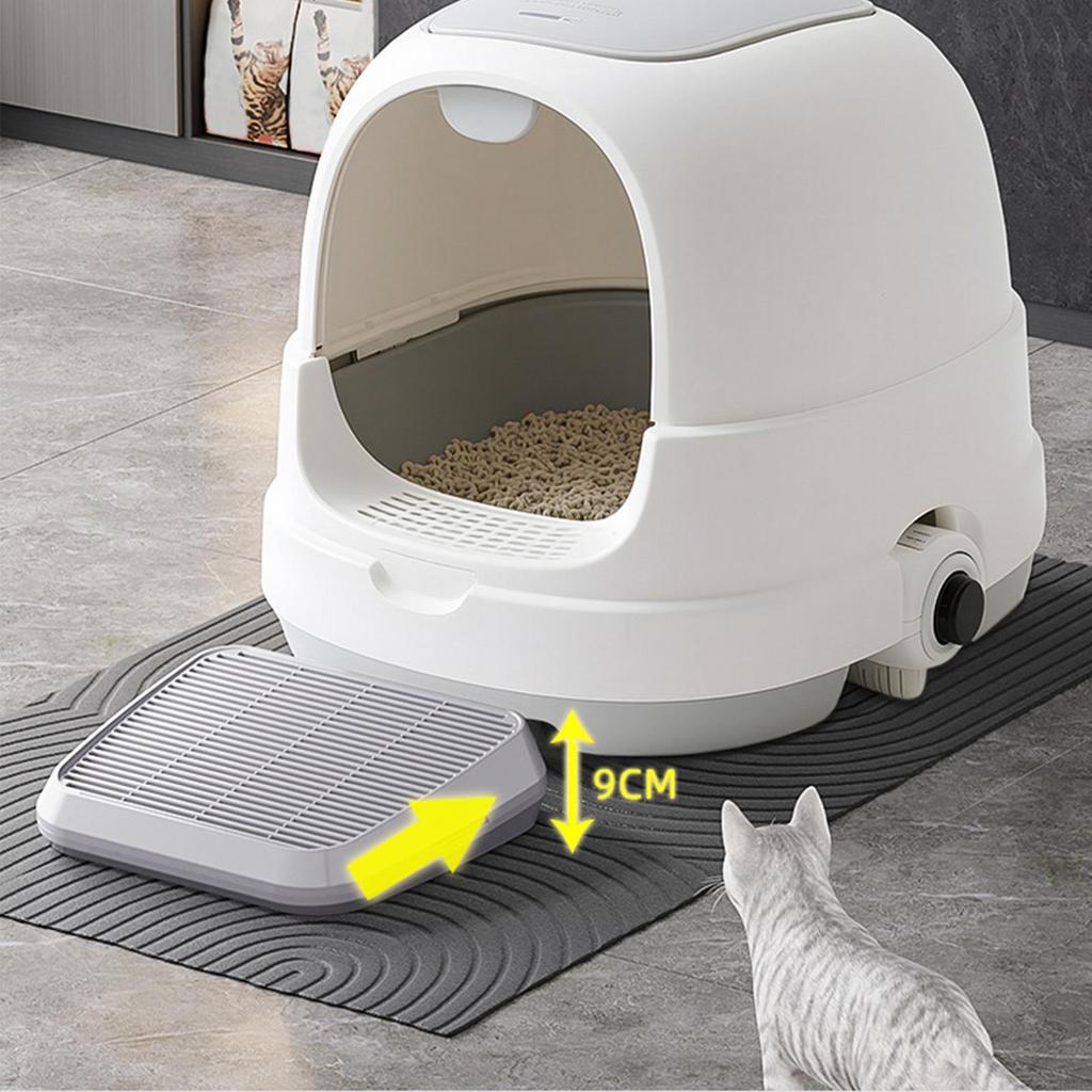 Litter Catcher Cat Ramp for Litter Box Double Layer Elevated Tray with Filter Function Non-Slip Trapper Easy Cleaning Supplies