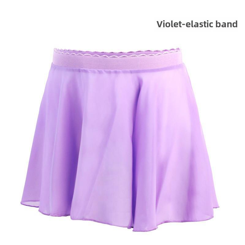 Детская балетная юбка из шифона - полудлинная, цельная, с фартуком на шнуровке