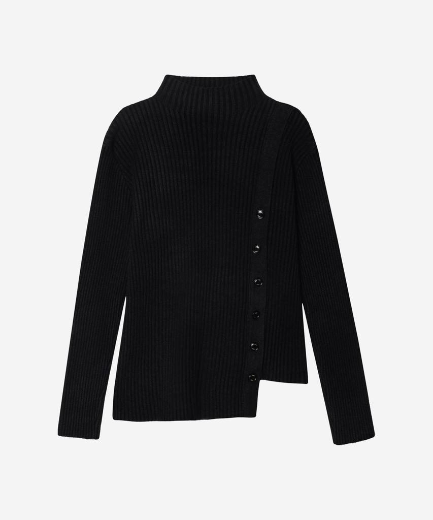 OBER GOLF Button Point Ribbed Knit (Black)