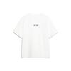 Comfort Soft Logo Print Ribbed Crew Neck Loose Short Sleeve T-Shirt Unisex Tops Milk-White AHST723-7