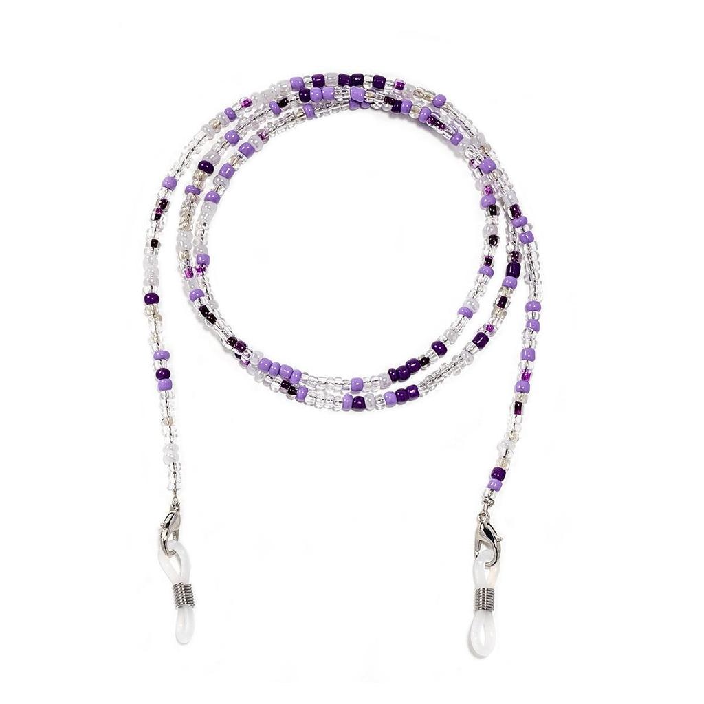 Цепочка для очков и маски двойного назначения из разноцветных рисовых бусин