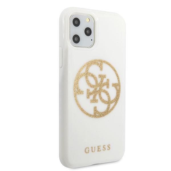 Guess Guhcn65Tpuwhglg Iphone 11 Promax White/White Hard Case Glitter 4G Circle Logo