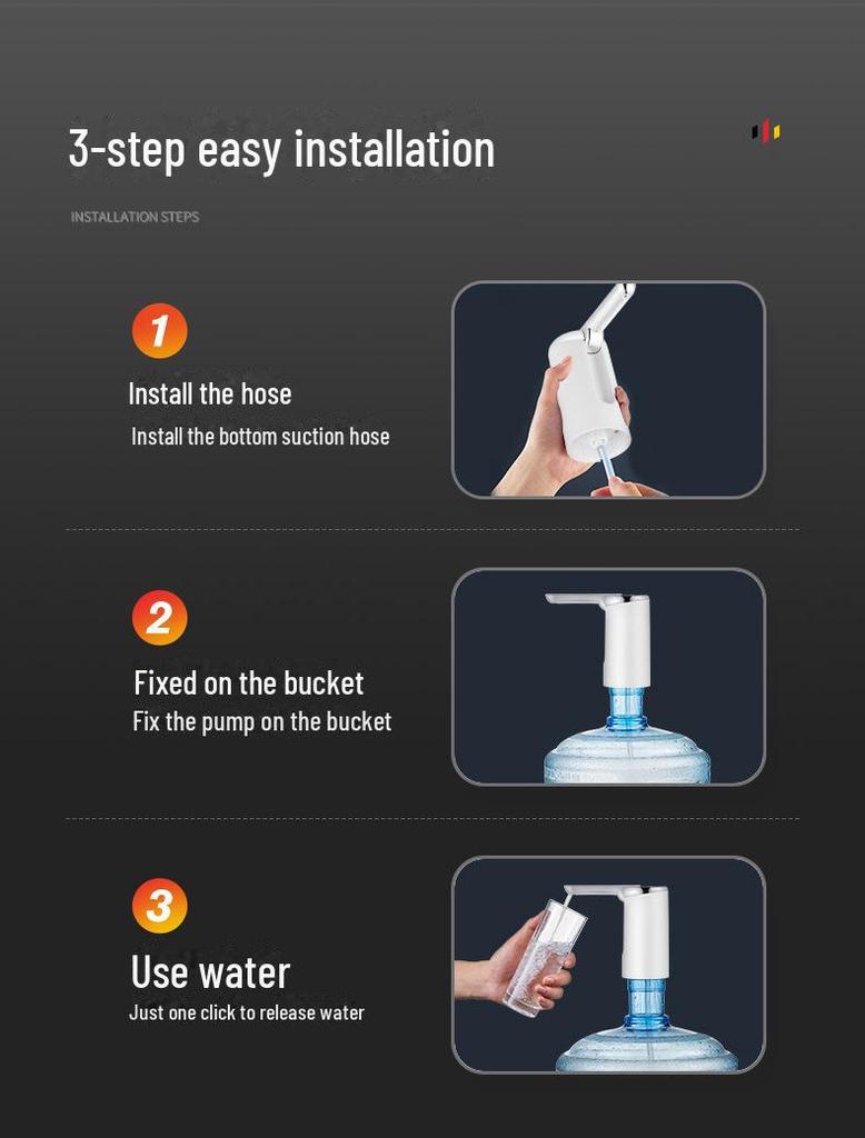 Складной перезаряжаемый электрический диспенсер для воды с защитой от насекомых для домашнего использования