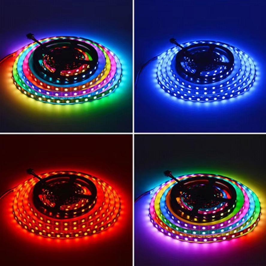 WS2812B Smart RGB LED Strip Light DC5V Individually Addressable Black White PCB IP65 IP68 Waterproof