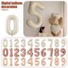 Бежевый 40-дюймовый номер, большие самонадувающиеся фольгированные шары с цифрами 0-9 для мальчиков и девочек, шары для украшения вечеринки по случаю дня рождения