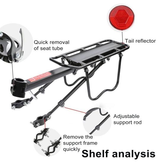 Багажник для горных велосипедов, быстросъемный и устанавливаемый, задняя полка для велосипеда из алюминиевого сплава, прочный