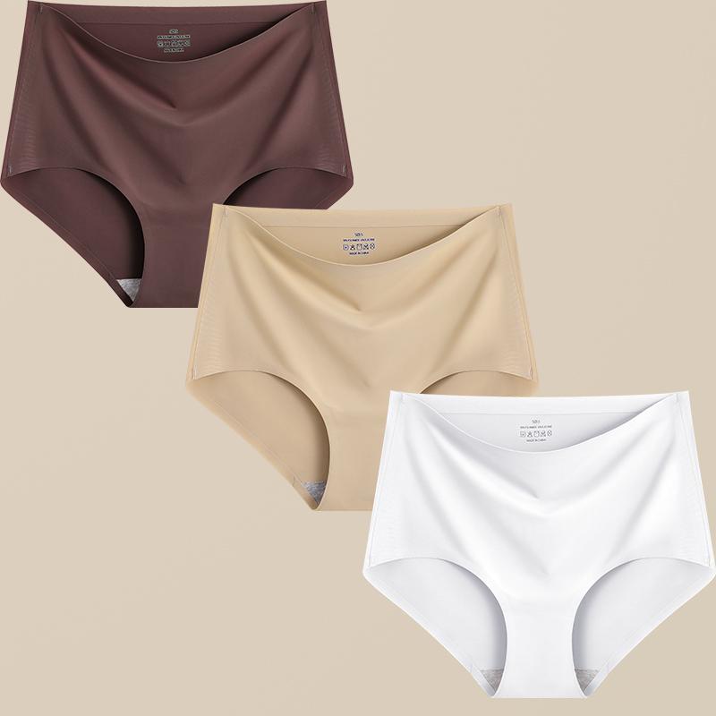 FINETOO 3 шт. женские трусики бесшовное нижнее белье невидимые брифы с высокой посадкой полной посадки дышащие влагоотводящие трусы