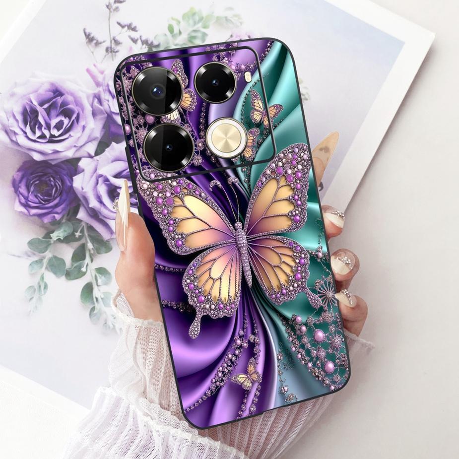 For Infinix Note 40 40X 5G Case X6852 New Butterfly Painted Cover Soft Silicone Case For Infinix Note 40 Pro Plus Note40 X Shell