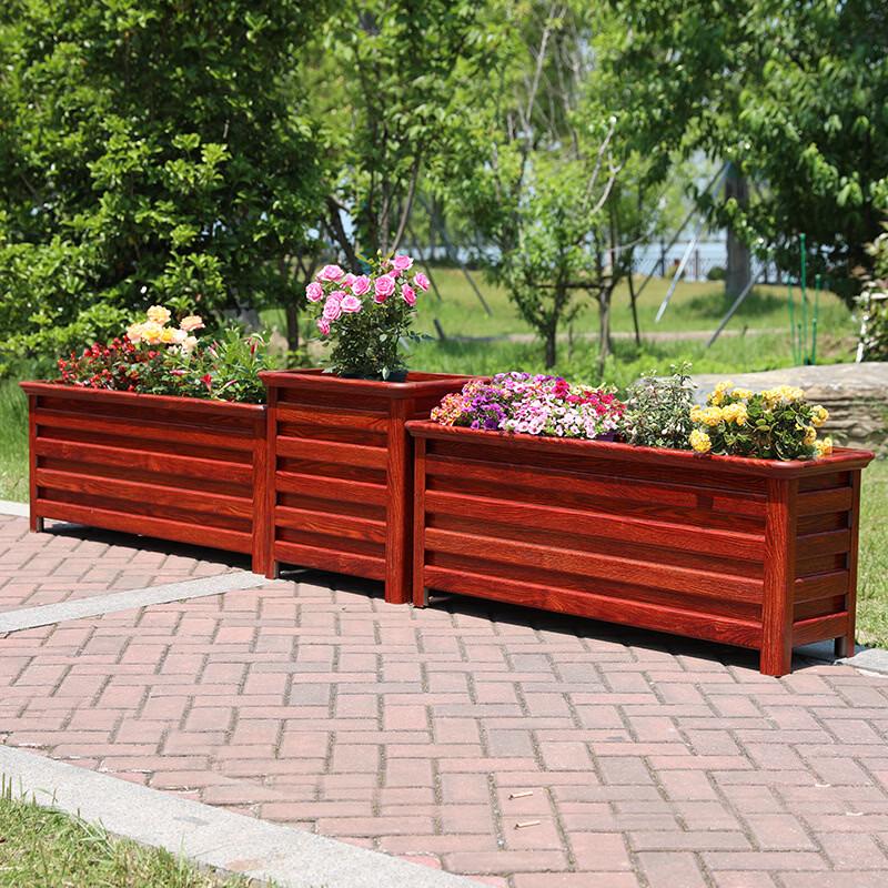 Aluminum Alloy Imitation Wood Grain Flower Planter