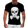 European and American Trendy Street Bio Mask Short Sleeved 3D Printed Pattern Men's Casual Style Loose T-shirt