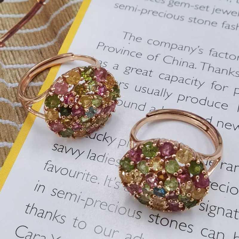 Sace Gems 925 Sterling Silver Tourmaline Gemstone Rings for Women Engagement Cocktail Party Fine Jewelry