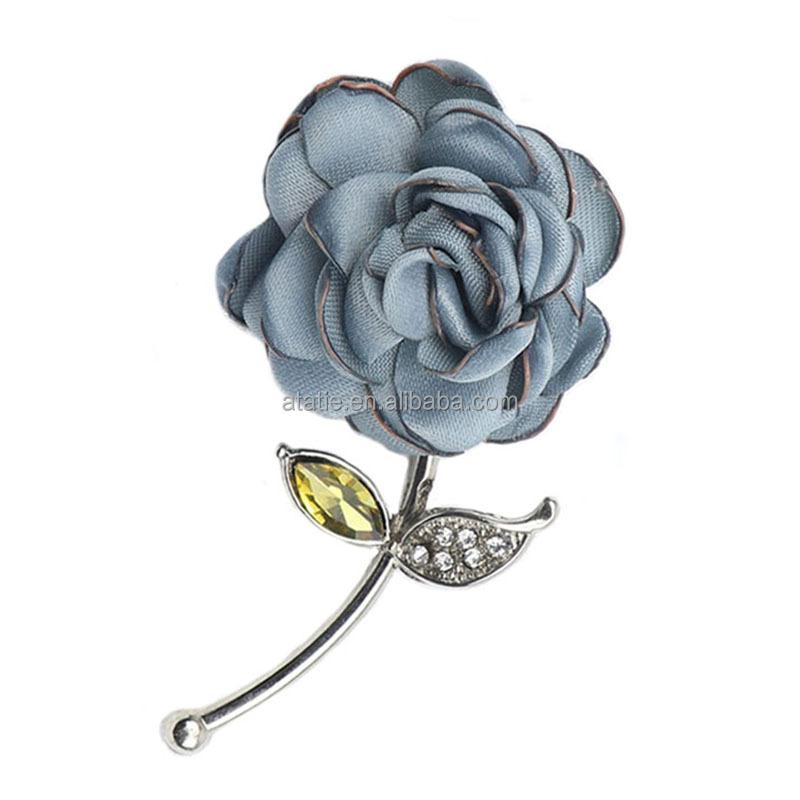 Vintage Sweet Rhinestone Floral Brooches Rose Breastpin Men Suit Shawl Lapel Pins Groom Wedding Dinner Brooch Accessory Gift