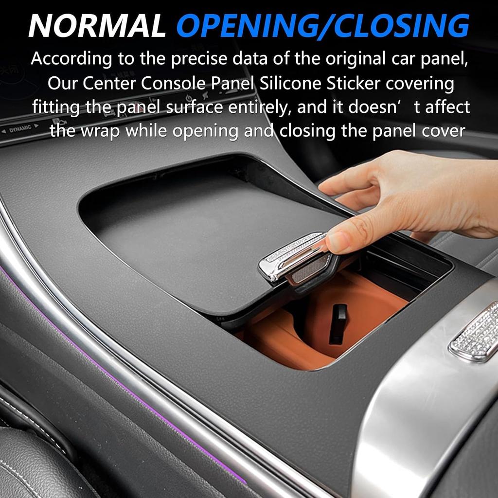 Center Console Gear Shift Panel Protector Cover Silicone Sticker Interior Washable Wrap Kit Fit for Mercedes Benz GLC X254 GLC260 GLC300 GLC300e