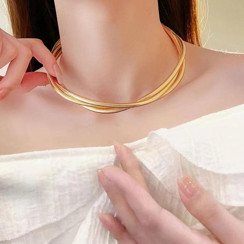 Роскошный комплект из трех проводов в стиле металл-панк-хип-хоп с ожерельем и браслетом