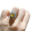 Simulation jewelry set, yellow diamond pendant, collarbone chain, new European and American retro yellow diamond ring.