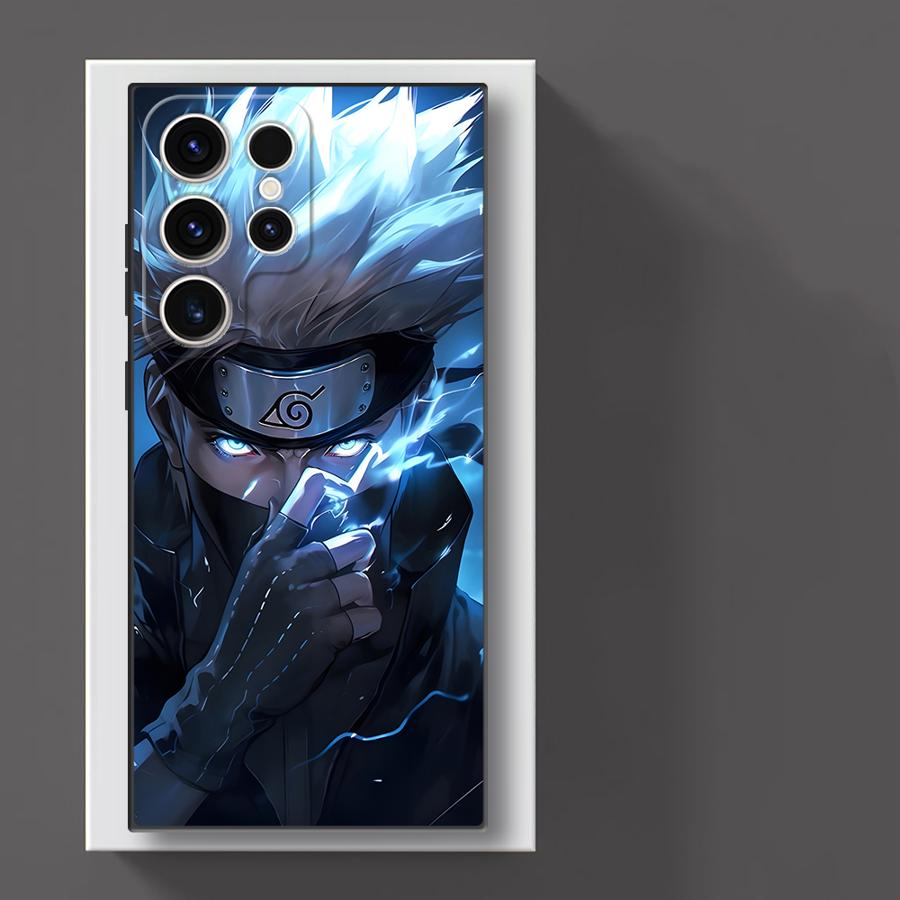 Black Soft Phone Cover Case for Samsung Galaxy S23 Ultra S21 FE S24 Plus S25 Edge S20 Handsome Cool Kakashi