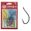 IPPON (Single) Black Coated Maru Seigo Hooks with Tubes, Size 12 (30 Hooks Per Pack) - Size 20 (16 Hooks Per Pack), Made In Japan, for Live Bait