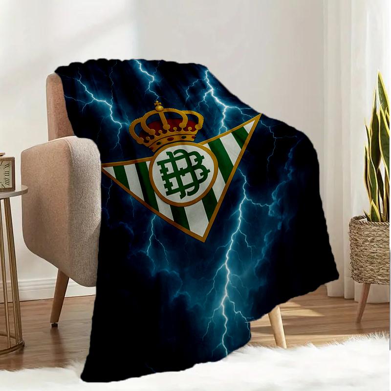 Football Betis Crest Design Blanket Lightweight Ideal Bedding Blanket Perfect for Travel, Camping, Living Rooms, Offices, Sofas, Fan Christmas gift
