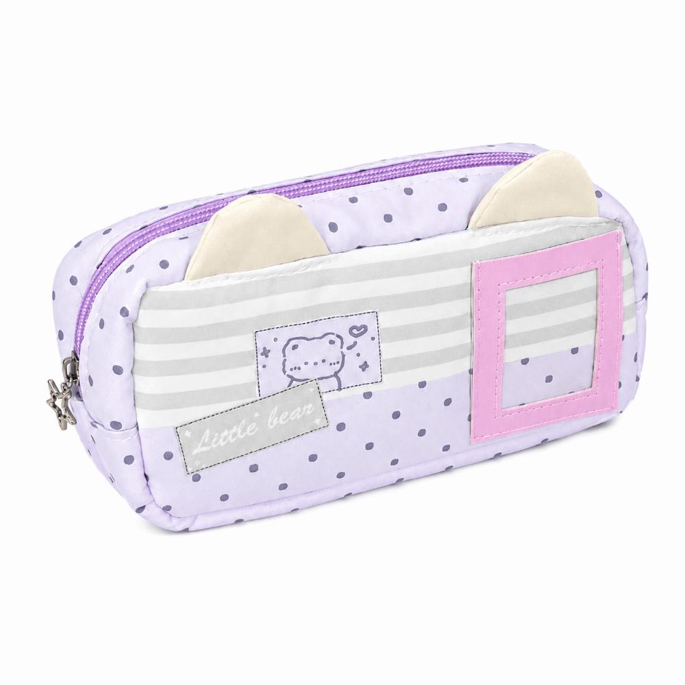 Cat Ear Design Pen Bag Multi-Layer Stationery Bag Kawaii Pencil Case  Gift