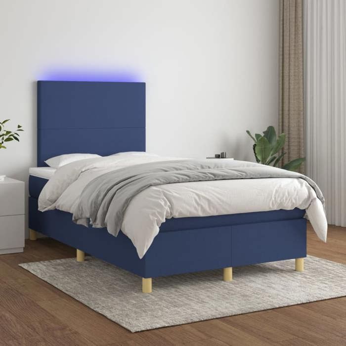 VidaXL Slat Bed Base with Mattress and LED, Upholstered Bed, Double Bed, Adult Bed for Interior Bedroom, 3135267