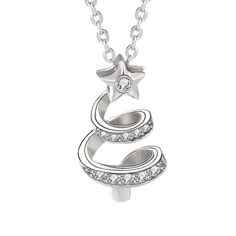 Stylish Fashion Necklaces Christmas Tree Pendant Necklace Neck Jewelry Alloy Material Suitable for Fashionable Lover